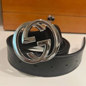 Designer inspired men’s black belt